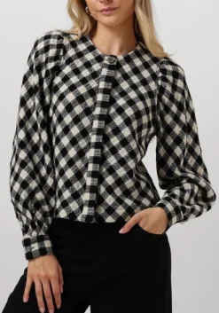 RUBY TUESDAY e vest meija blind placket top zwart