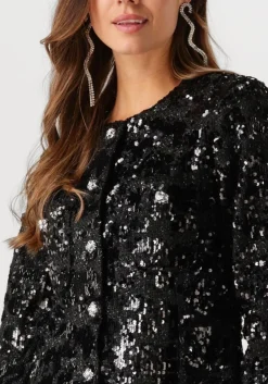 SECOND FEMALE e mini jurk flakes dress zwart Sale