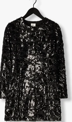 SECOND FEMALE e mini jurk flakes dress zwart Sale