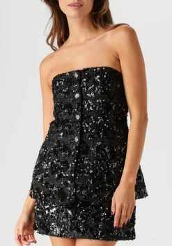 SECOND FEMALE e top flakes top zwart Hot