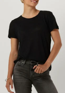 SECOND FEMALE e t-shirt peony o neck tee zwart Hot