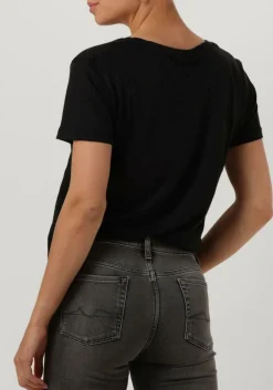 SECOND FEMALE e t-shirt peony o neck tee zwart Hot