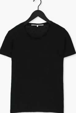 SECOND FEMALE e t-shirt peony o neck tee zwart Hot