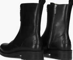 SHABBIES e enkelboots dean zipa zwart