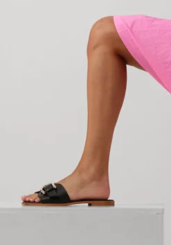 STEFANO LAURAN e slippers led 1 band slipper met gesp zwart