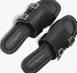 STEFANO LAURAN e slippers 24004 zwart Outlet