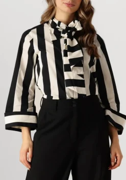 SUMMUM e blouses blouse bow stripe printed zwart