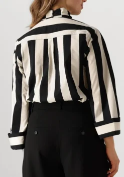 SUMMUM e blouses blouse bow stripe printed zwart