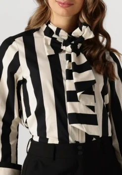 SUMMUM e blouses blouse bow stripe printed zwart