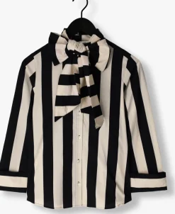 SUMMUM e blouses blouse bow stripe printed zwart