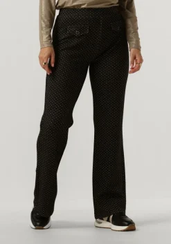 SUMMUM e flared broek flared pants mini pattern jacquard zwart Discount
