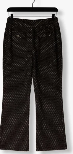 SUMMUM e flared broek flared pants mini pattern jacquard zwart Discount