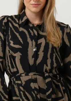 SUMMUM e midi jurk dress abstract leaves zwart Best