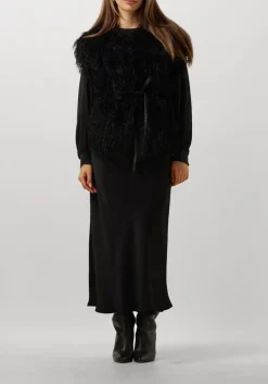 SUMMUM e midirok skirt heavy silk touch zwart Sale