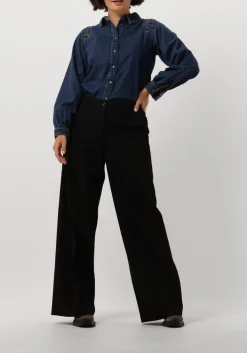 SUMMUM e pantalon trousers viscose blend stretch zwart Outlet