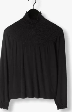 SUMMUM e tops & t-shirts smocked sweater basic knit zwart Online