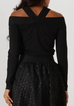 SUMMUM e trui bare shoulder top dull zwart Clearance