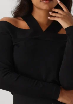 SUMMUM e trui bare shoulder top dull zwart Clearance