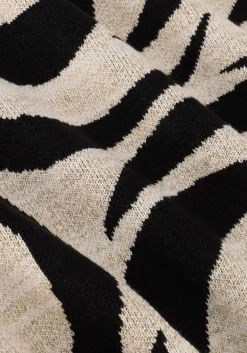 SUMMUM e trui mock neck sweater big rose jacquard knit zwart New