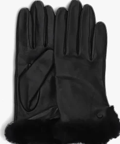 UGG e handschoenen leather sheepskin vent glove zwart Outlet