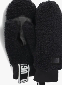 UGG e handschoenen fluff mitten with logo tape zwart Hot