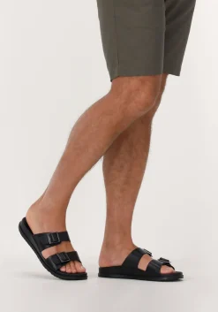 UGG e slippers m wainscott buckle slide zwart Sale